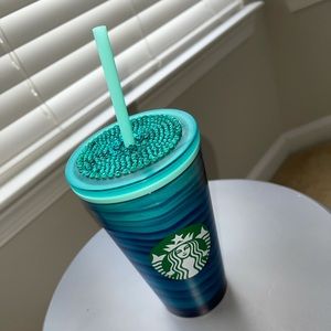Turquoise Bling Starbucks Tumbler